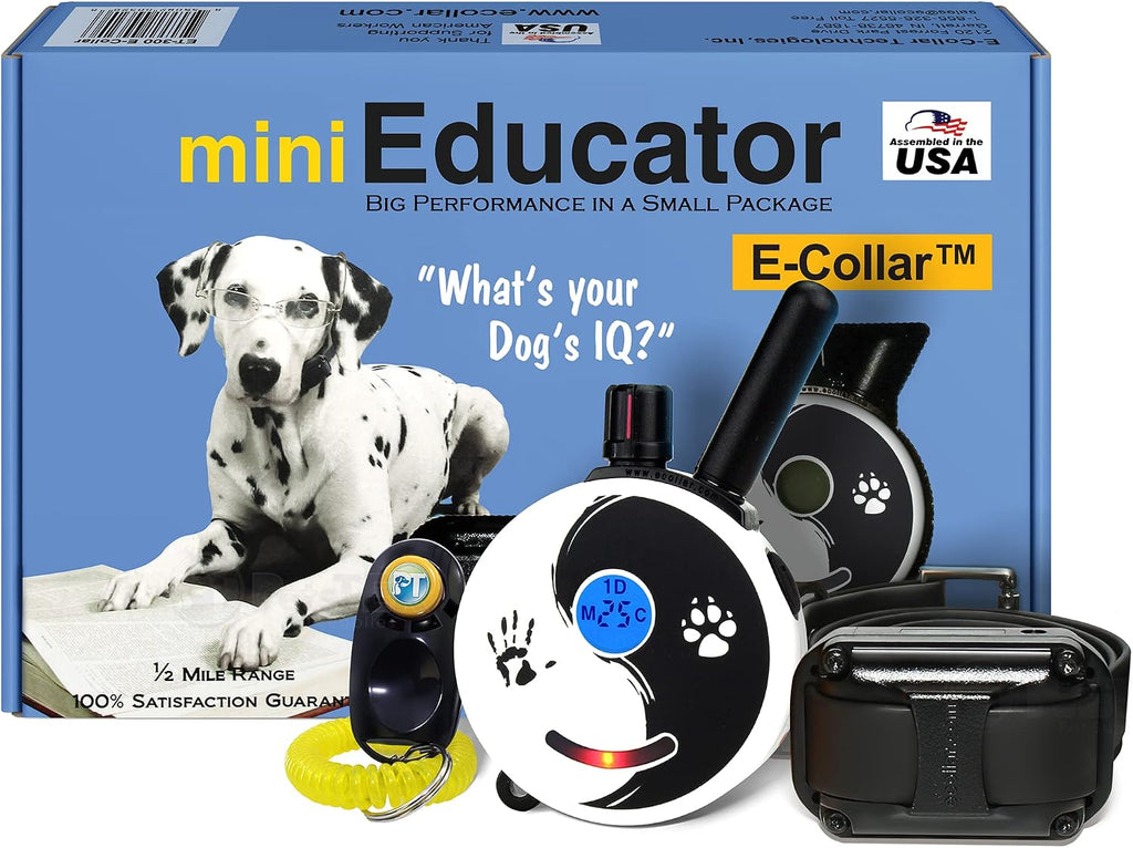 Educator ET-300 Mini E Collar for Dog Training with Remote - 1/2 Mile Range, Waterproof, 100 Blunt Stimulation Levels, Tone or Vibration Mode, Night Light Tracking for Small, Medium & Large Dogs