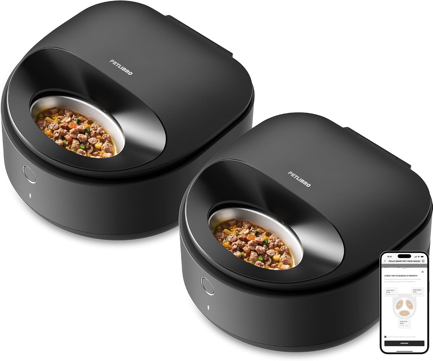 PETLIBRO Automatic Cat Feeder Wet Food with 2024 V1 Version Stainless Steel Bowl, Refrigerated 3 Fresh Meals for 3 Days, App-Controlled Pet Food Dispenser, Easy to Clean