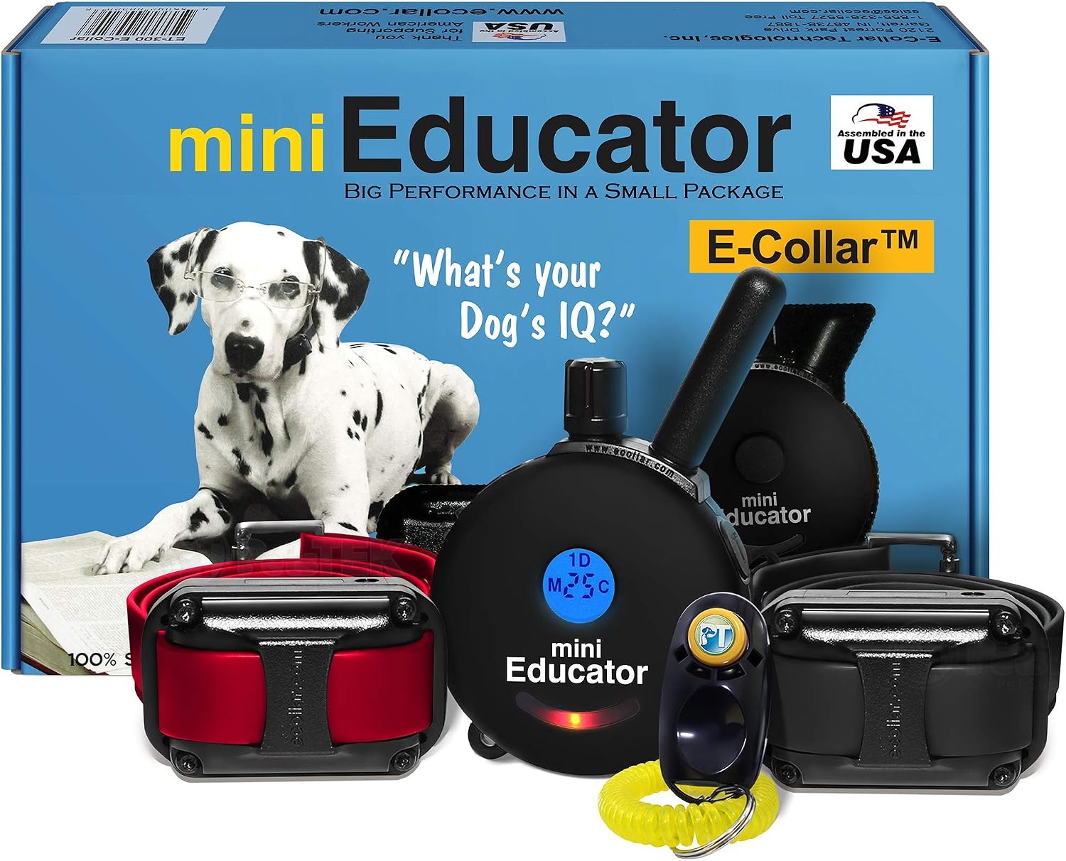 Educator ET-300 Mini E Collar for Dog Training with Remote - 1/2 Mile Range, Waterproof, 100 Blunt Stimulation Levels, Tone or Vibration Mode, Night Light Tracking for Small, Medium & Large Dogs