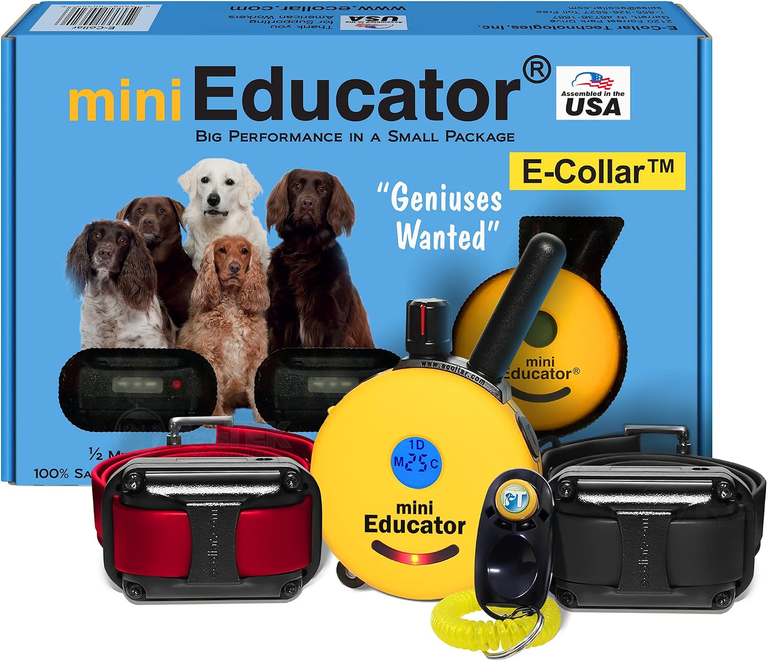 Educator ET-300 Mini E Collar for Dog Training with Remote - 1/2 Mile Range, Waterproof, 100 Blunt Stimulation Levels, Tone or Vibration Mode, Night Light Tracking for Small, Medium & Large Dogs